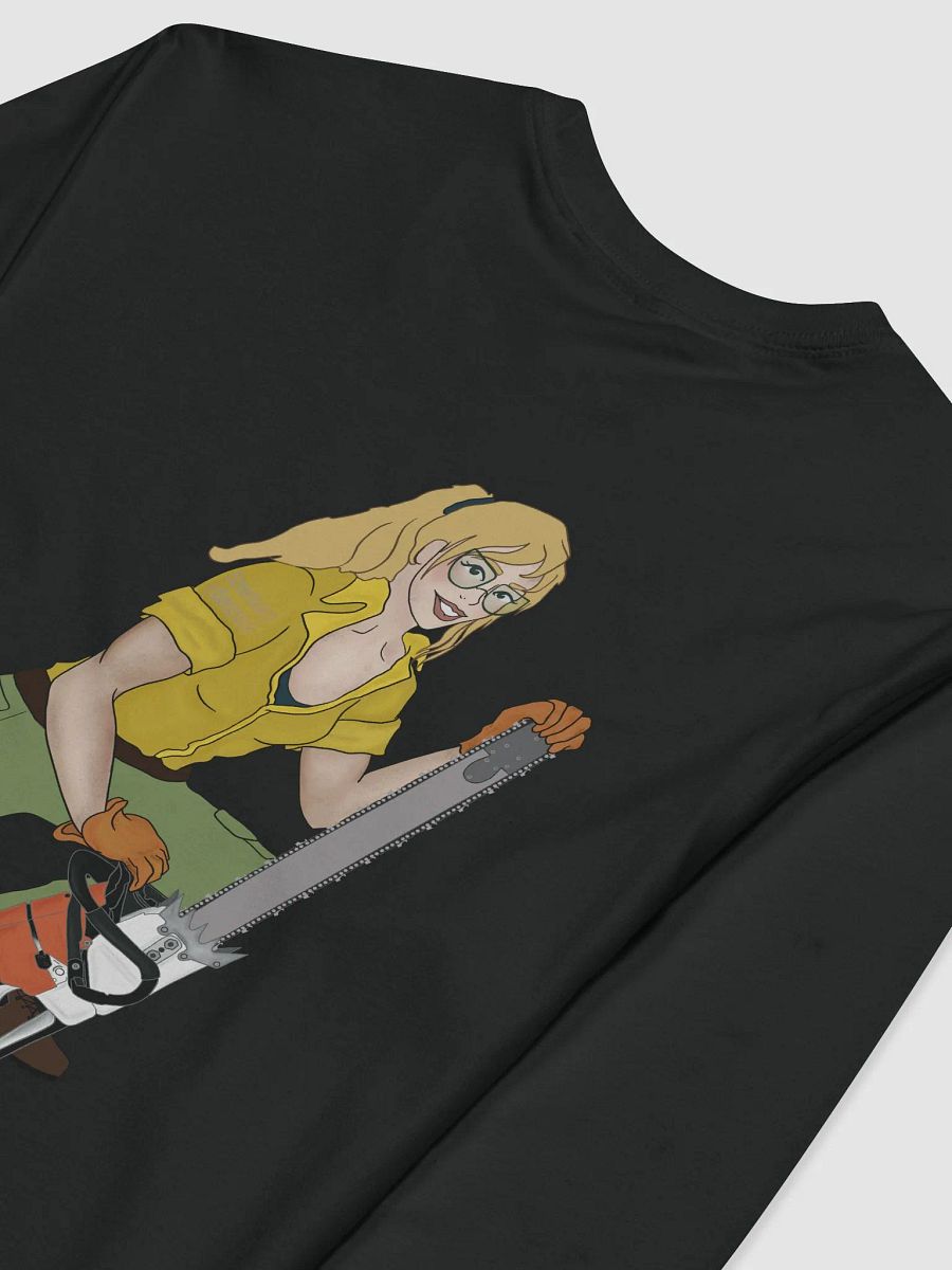 Blonde Chainsaw Pinup Unisex Fitted Long Sleeve Crew Neck Shirt product image (4)