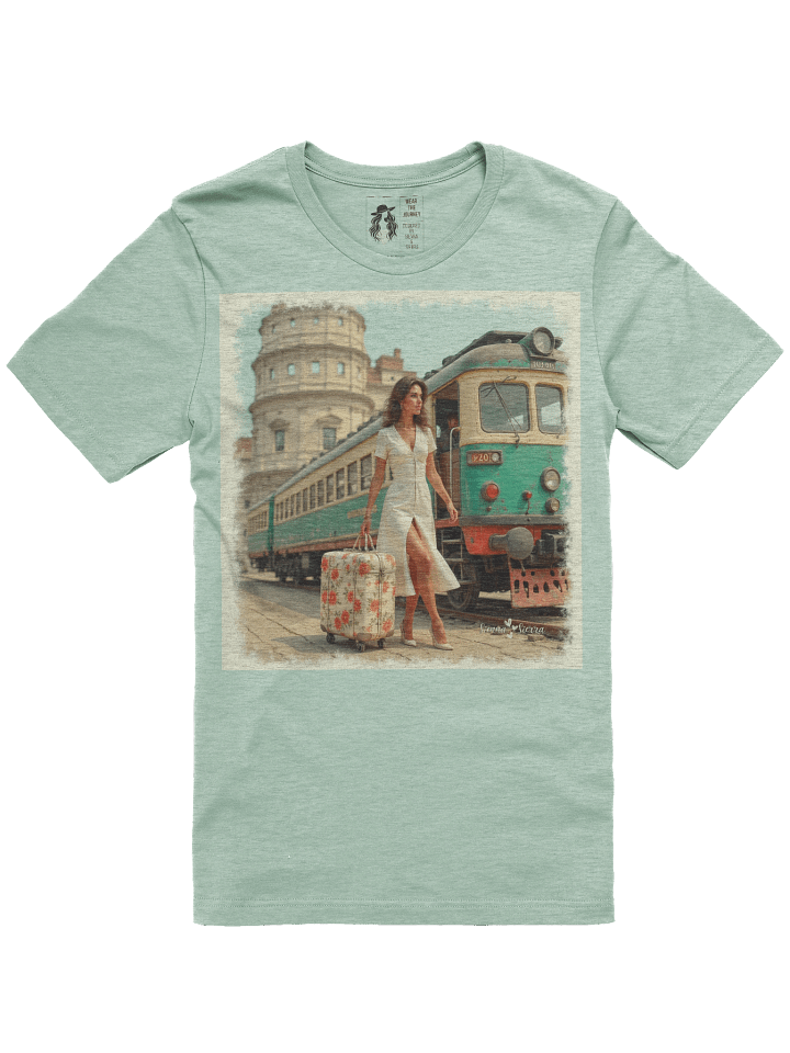 Retro Train Journey T-Shirt - Elegant Escape product image (4)