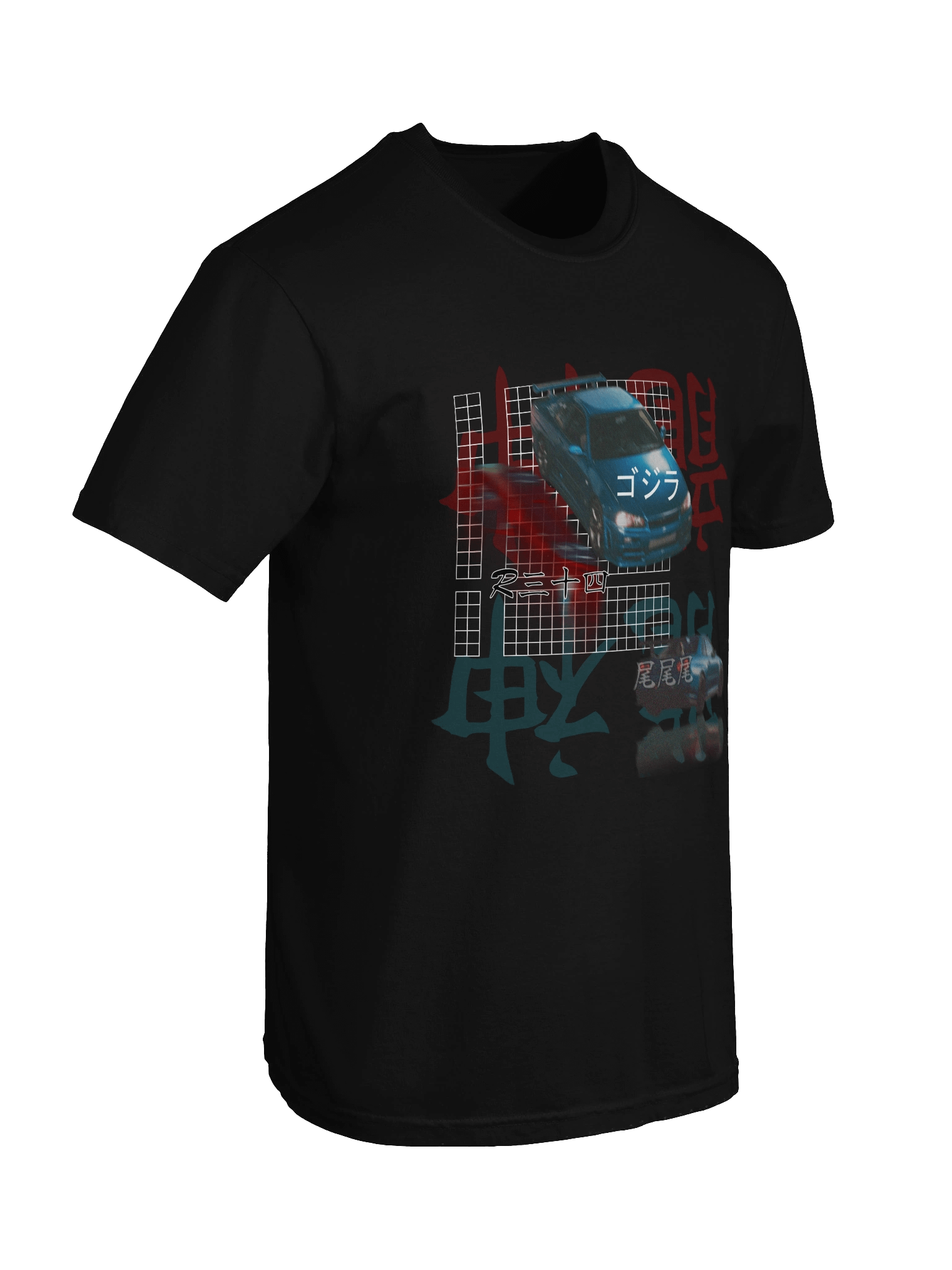 Japanese Script, Gojira R34 Grid (White) | Shirt product image (5)