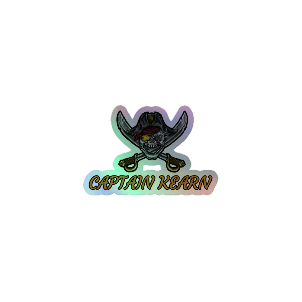 Captain Kearn Pirate Skull Holographic Sticker Sheet product image (1)