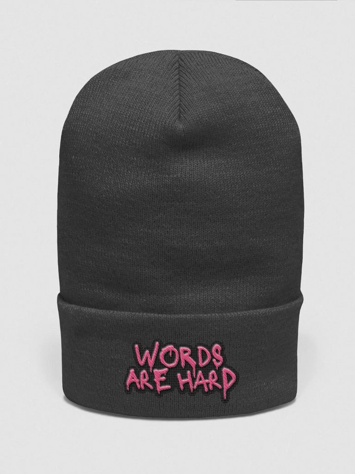 Words Are Hard Drip Beanie (Pink) product image (1)
