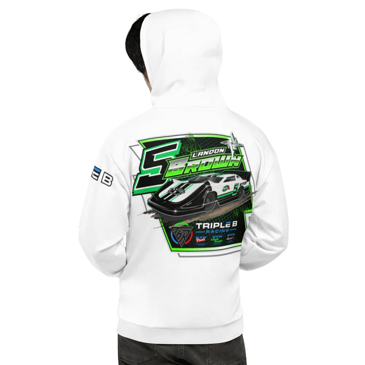 Landon Brown Late Model Hoodie (White) product image (1)