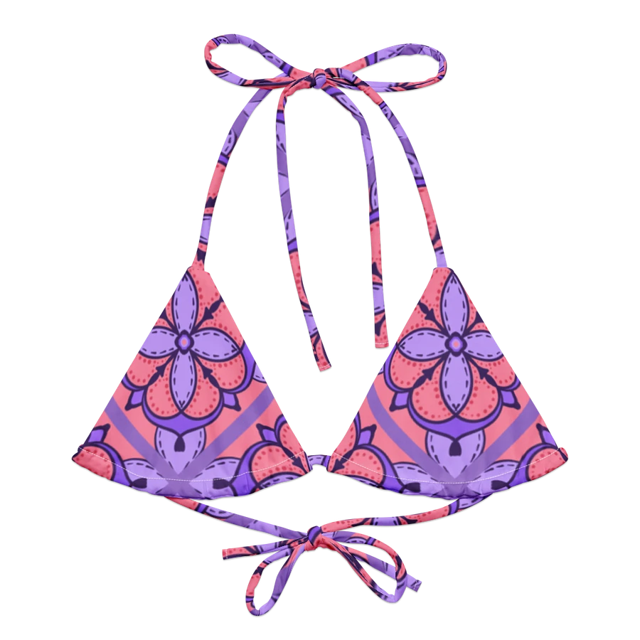 Peach and Lilac Symmetry Pattern String Bikini Top product image (1)