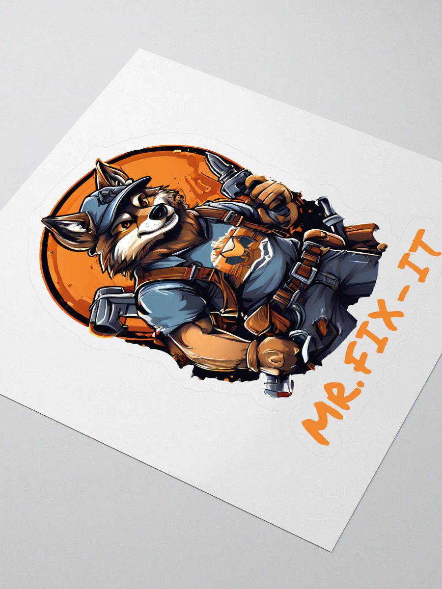 Mr. Fix-It - Funny Wolf Handyman Kiss Cut Stickers for DIY Enthusiasts product image (3)