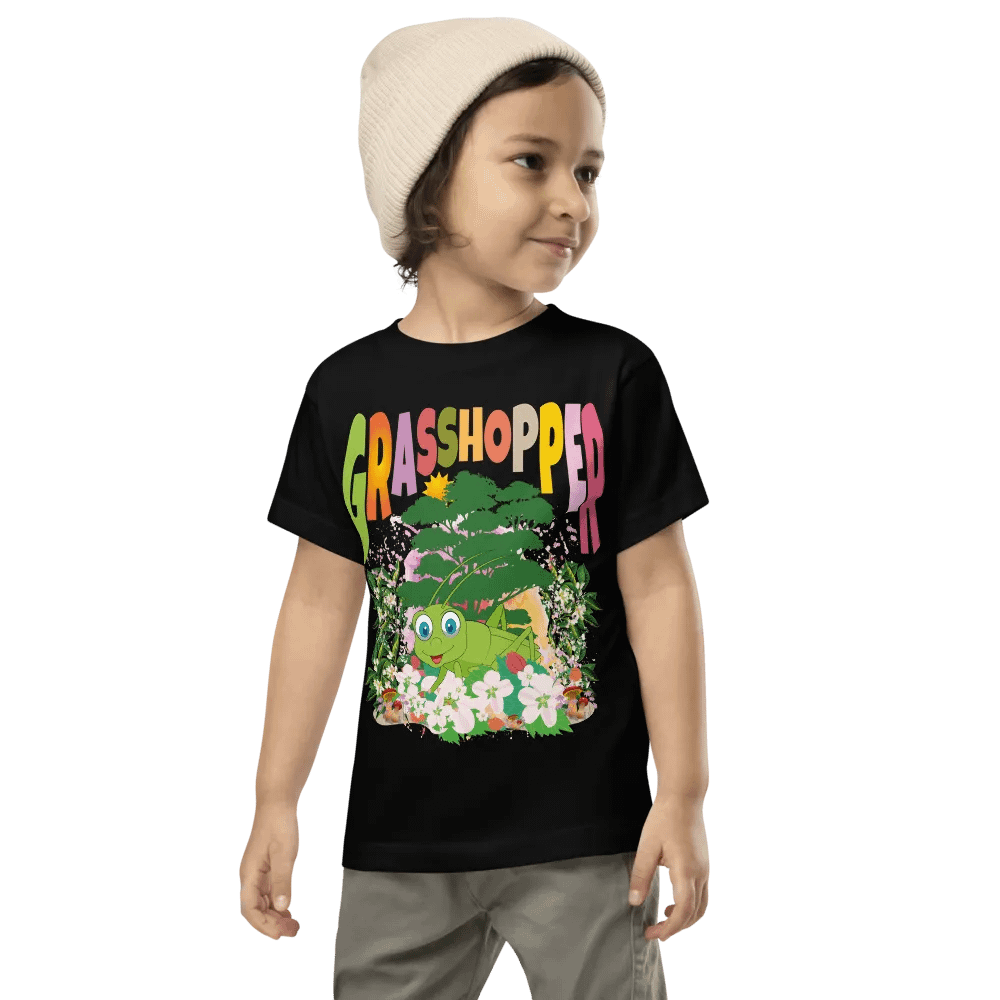 Grasshopper Colorful Funny Cute Bella + Canvas Toddler T-Shirt – Funny Shirt for Kids product image (1)