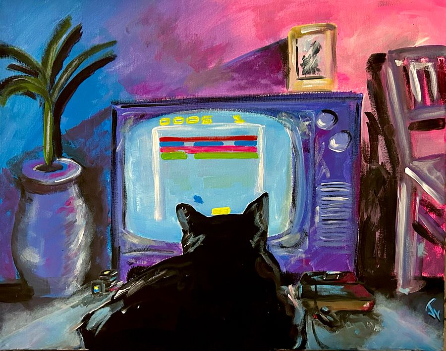Canvas Print Gamer Cat Atari Daze product image (1)