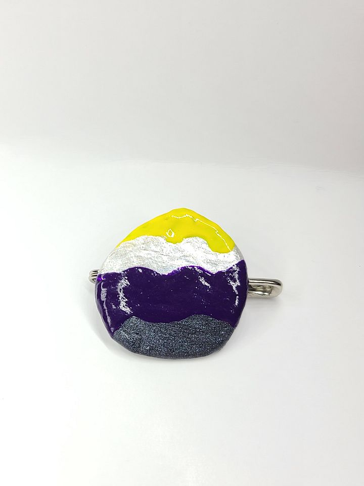 Non-binary pride bottle cap pin product image (1)