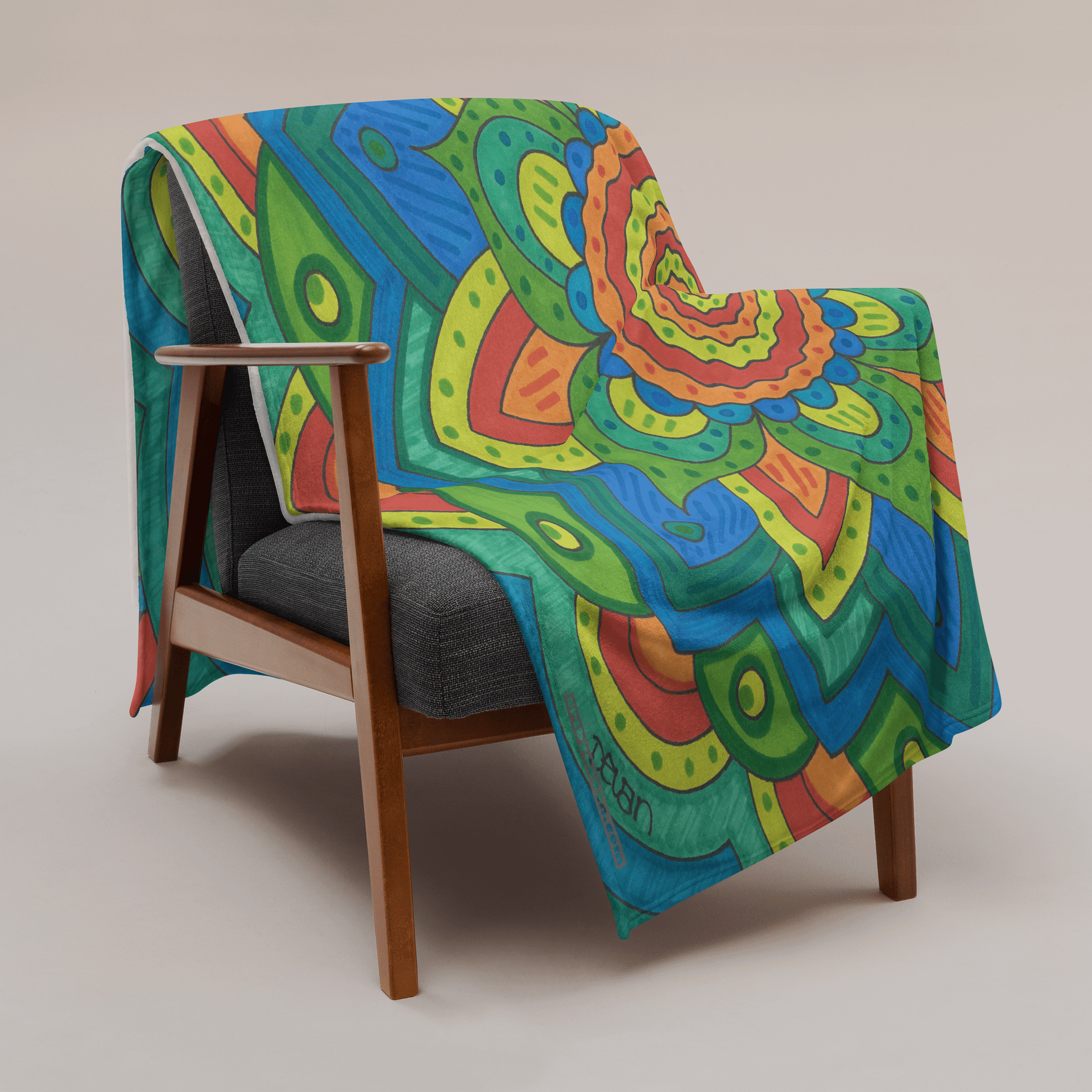 Orange Mandala Blanket product image (3)