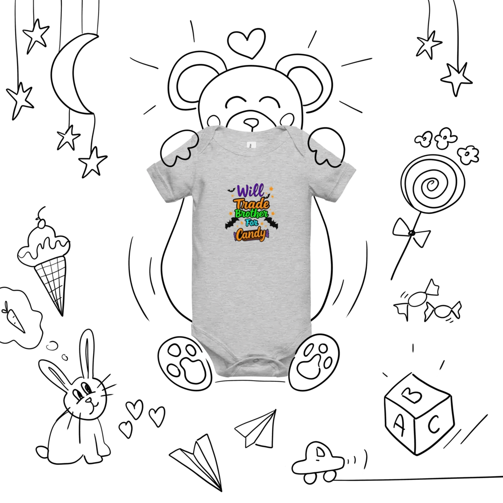 Will Trade Brother For Candy Baby Romper Onesie product image (7)