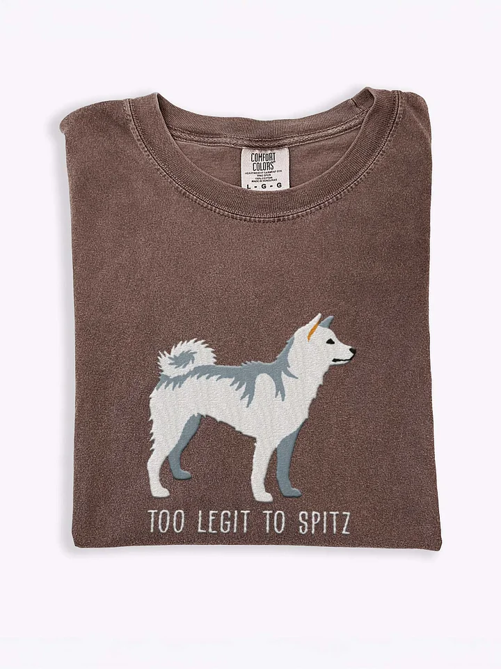 Too Legit to Spitz T-Shirt(Embroidered) of a Shiba Inu(White) product image (1)