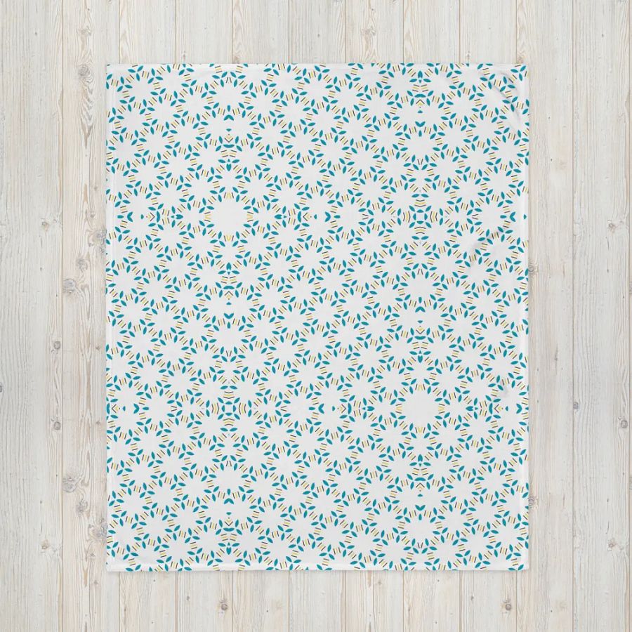 Harmony Hues Throw: Teal, White & Yellow product image (7)