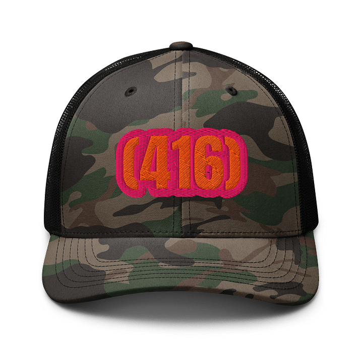 Vibrant Camo Charm Trucker Hat 416 Area code product image (1)