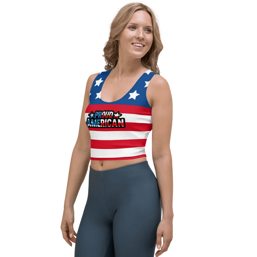 Women's Crop Top T-Shirt: Proud American product image (3)