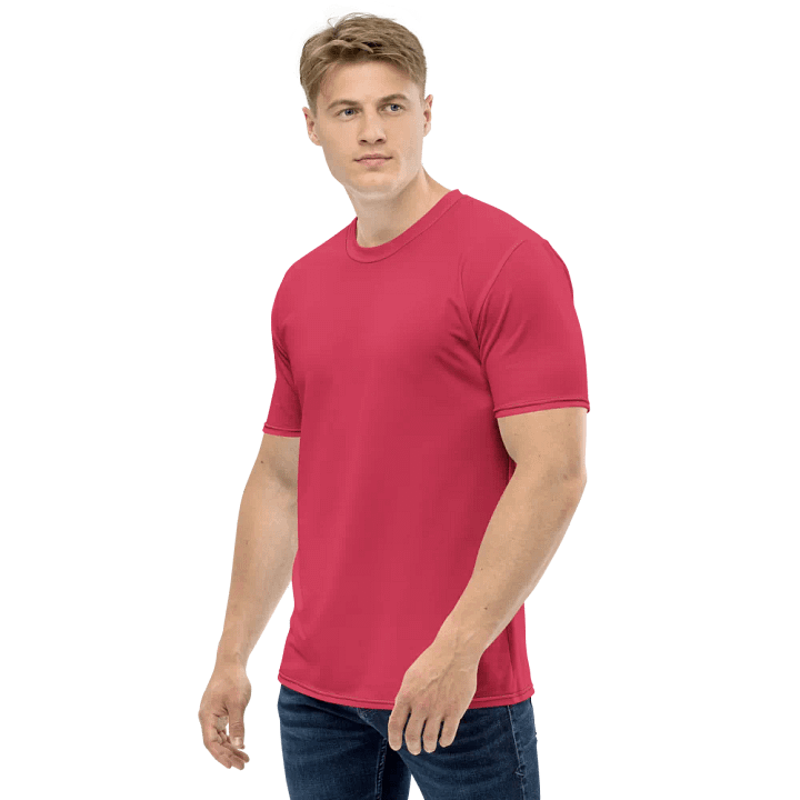 Plain Muted Red Light Summer Men's Crewneck Polyester Heavyweight Premium T-Shirt by Treasure Pie product image (2)