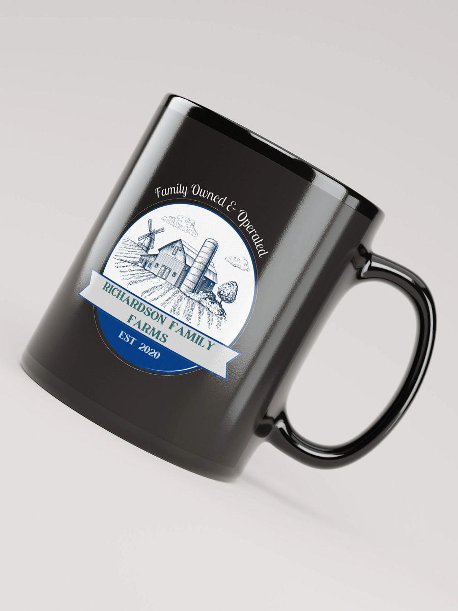 Richardson Family Farms Emblem Black Glossy Mug product image (7)
