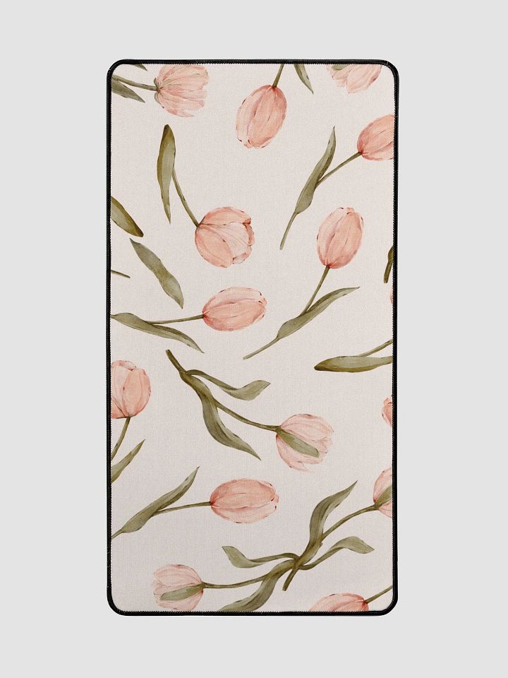 Pink Tulips desktop mat for keyboard and mouse product image (2)