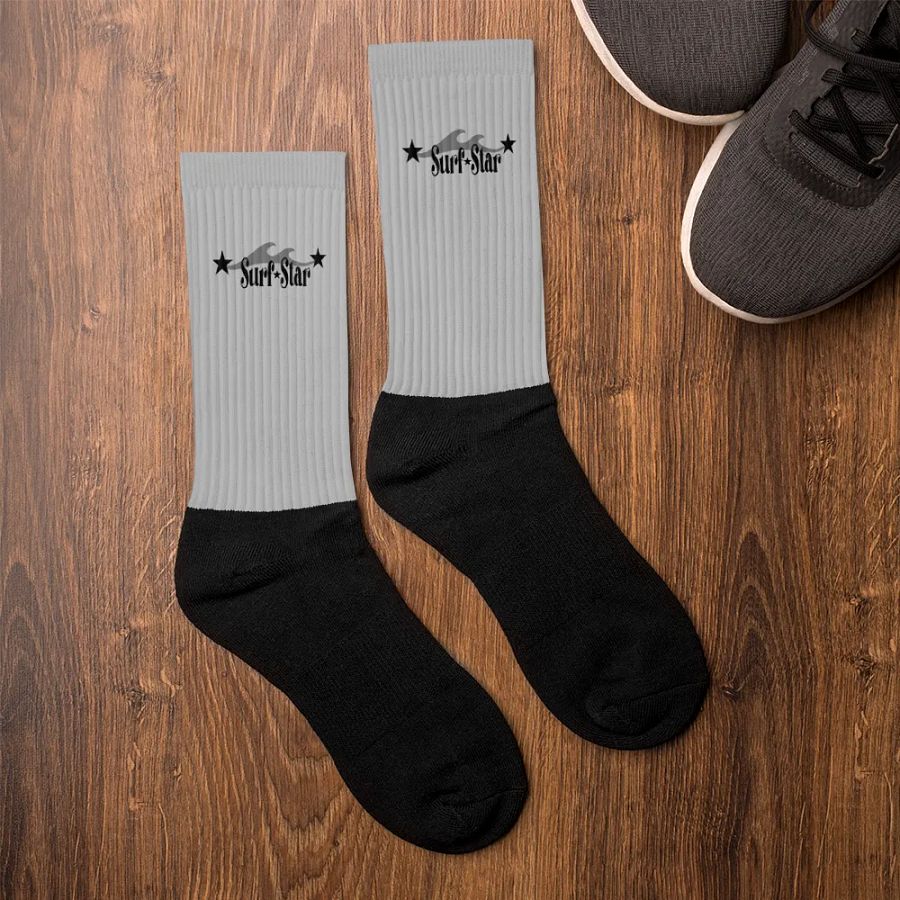 Surf star logo, gray socks product image (7)