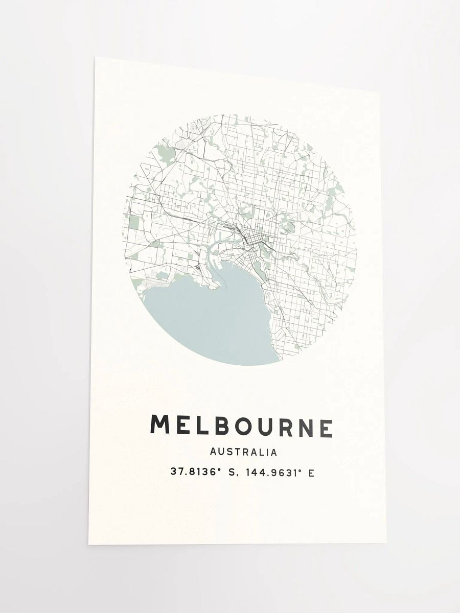 Melbourne Street Map Poster – Beige Minimalist Circular City Art product image (5)