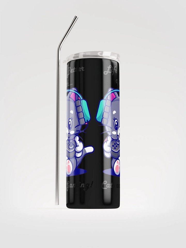 Cats and gaming tumbler product image (1)