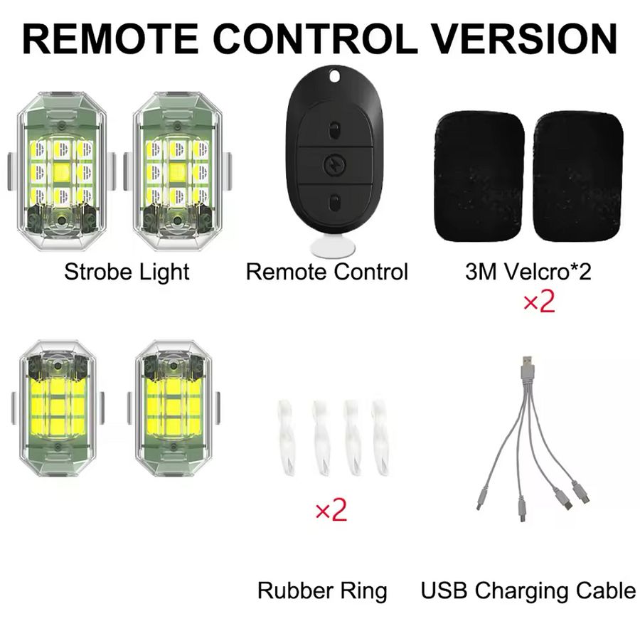 Wireless Strobe Light moto Motorcycle car Flash Led Anti-collision Warning Lamp Waterproof Wireless Remote C product image (4)