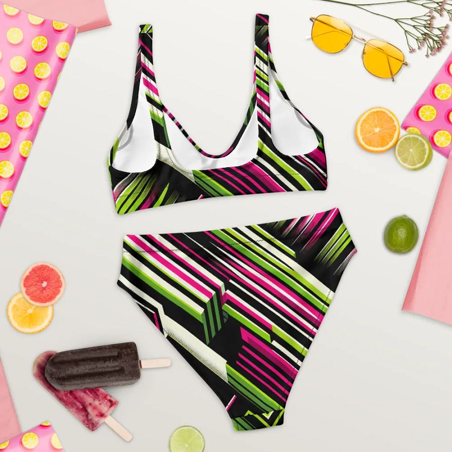Neon Zest Stripe Bikini product image (8)