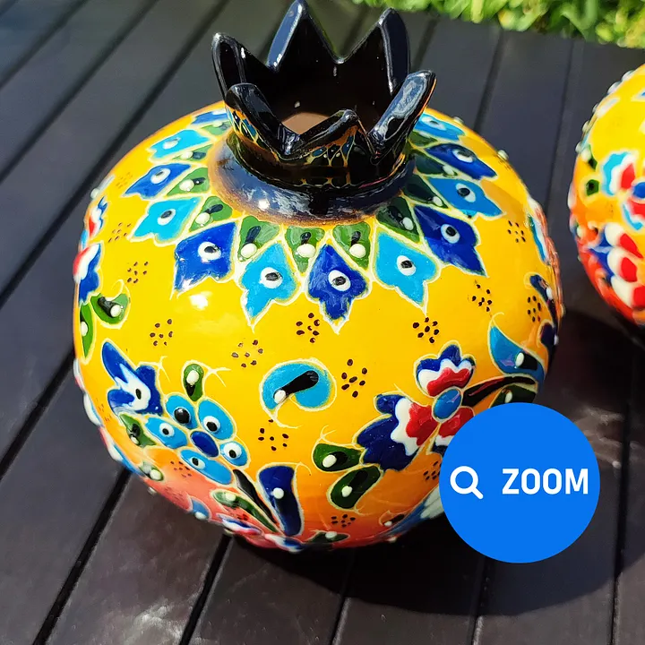 Infuse Your Home with the Vibrancy of Turkish Art – Ceramic Pomegranate Set — handmade pottery, handmade ceramic, home decor, handmade gift product image (2)