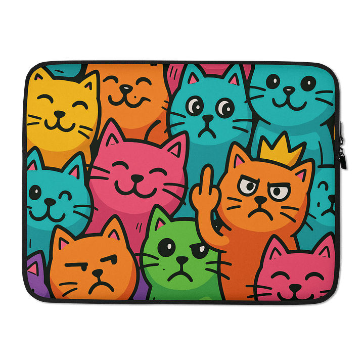 Colorful Funny Cats – Pop Art Illustration with Attitude - Laptop Sleeve product image (2)