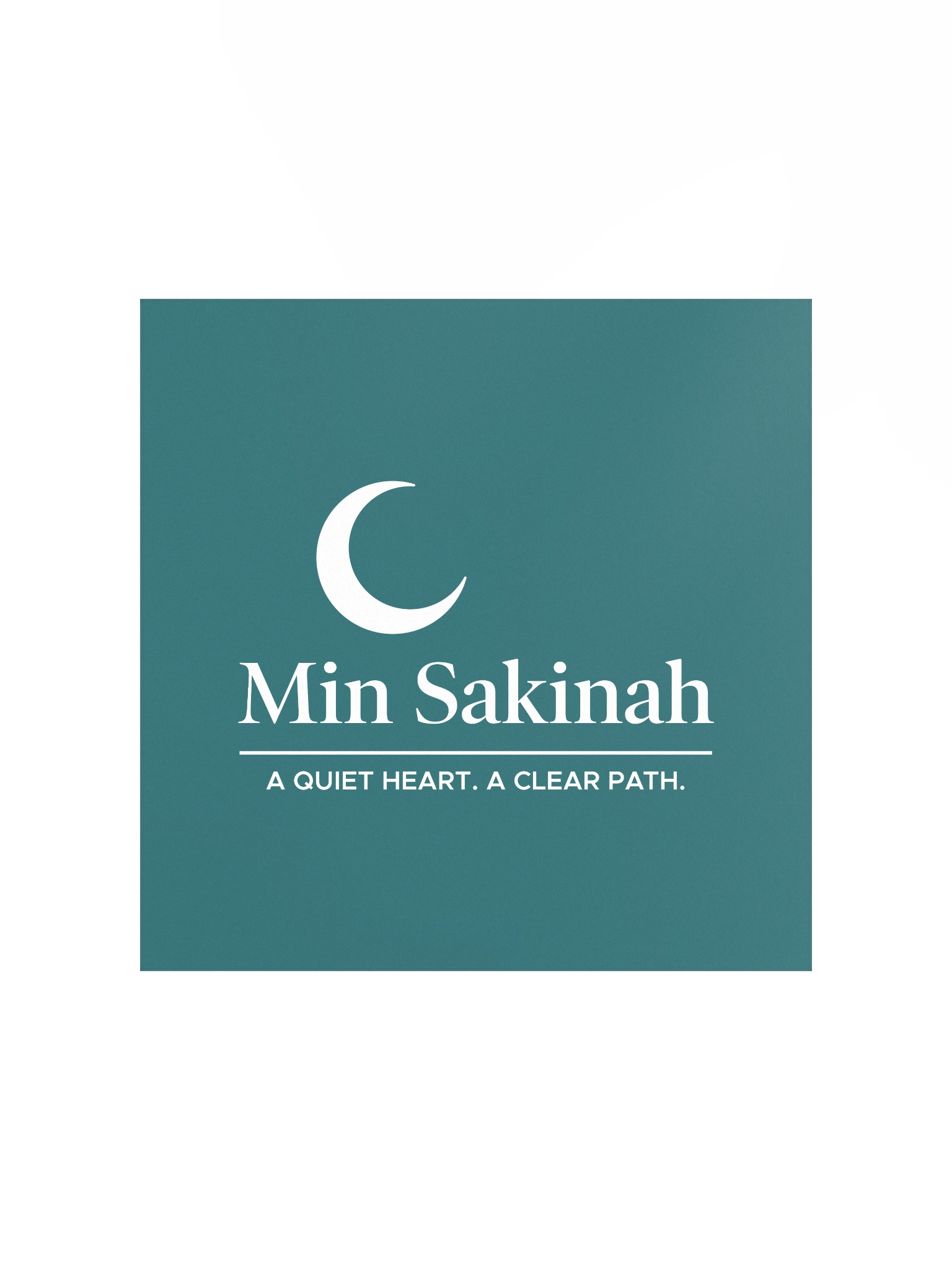 "Min Sakinah Vision" - Minimalist Poster (Wall Art) - White on Deep Teal product image (1)