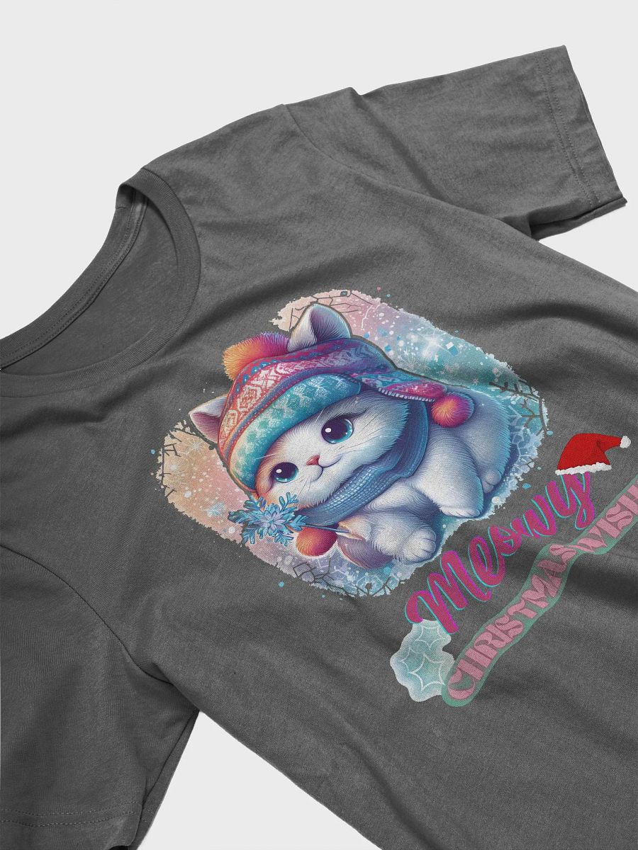 Winter kitty design Meow Christmas wishes _Bella+Canvas Supersoft T-Shirt product image (38)