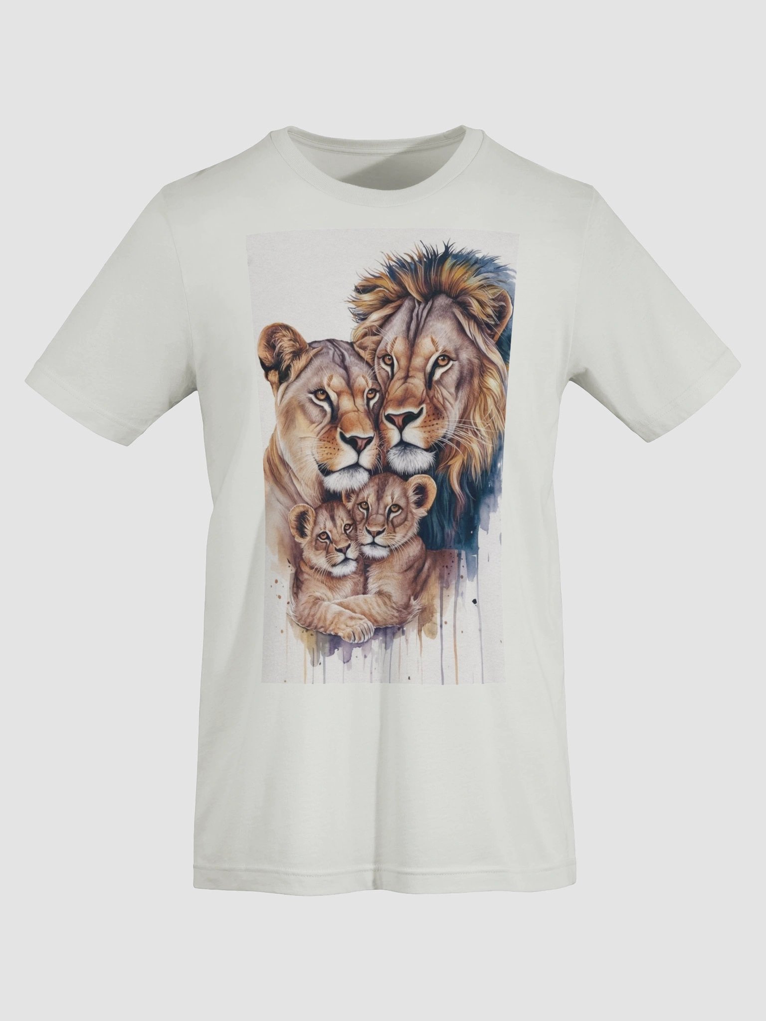Lion Family Unity Watercolor T-Shirt product image (4)