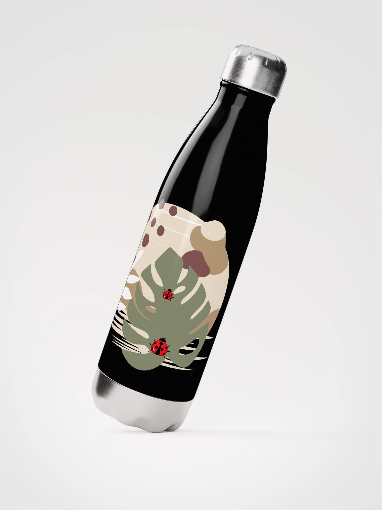 Ladybug Leaf Stainless Steel Water Bottle product image (2)
