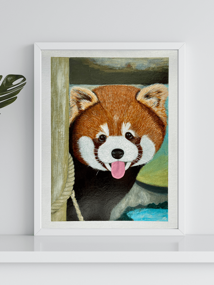 Peek-A-Boo Red Panda Painting – Original Acrylic Wildlife Art product image (3)