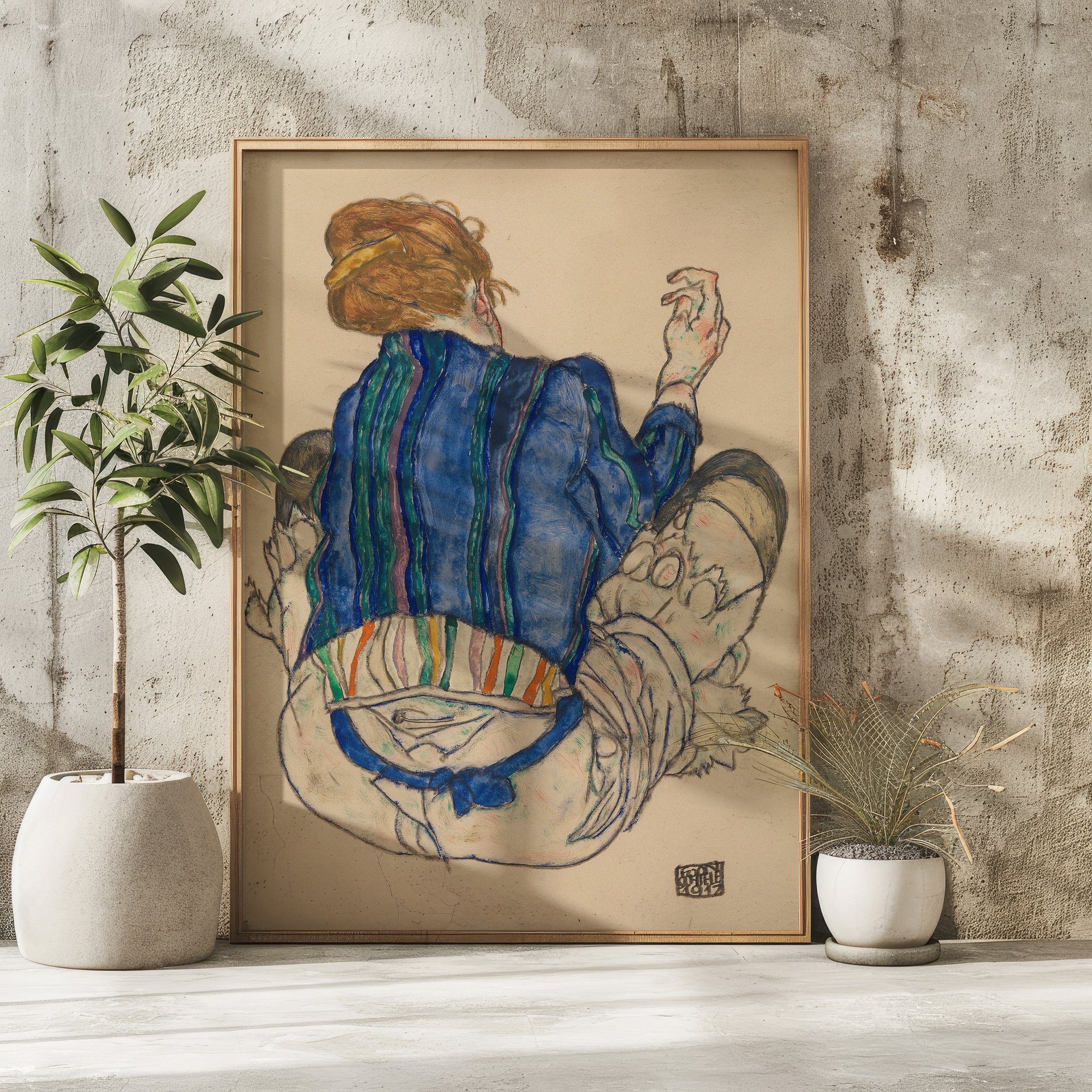 Seated Woman, Back View (1917) by Egon Schiele product image (21)
