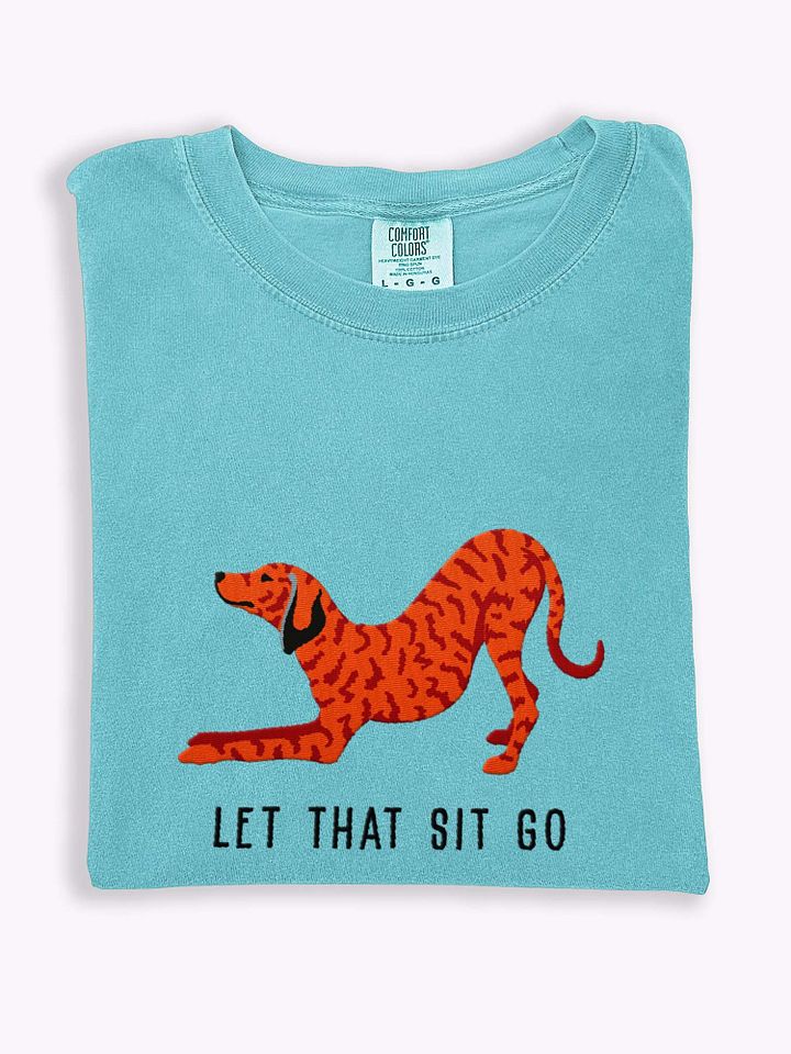 Let That Sit Go T-Shirt(Embroidered) of a Plott Hound(Red Brindle) product image (1)