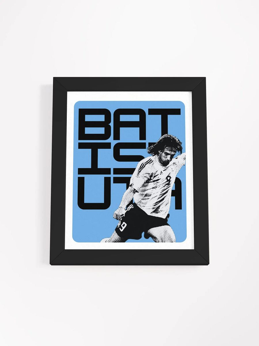 Gabriel Batistuta BW Argentina Name Art Framed Print product image (2)