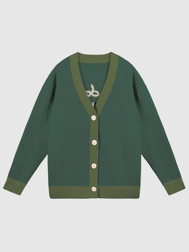 ONE ANOTHER (lg. lined design, duotone green) knitwear cardigan product image (2)