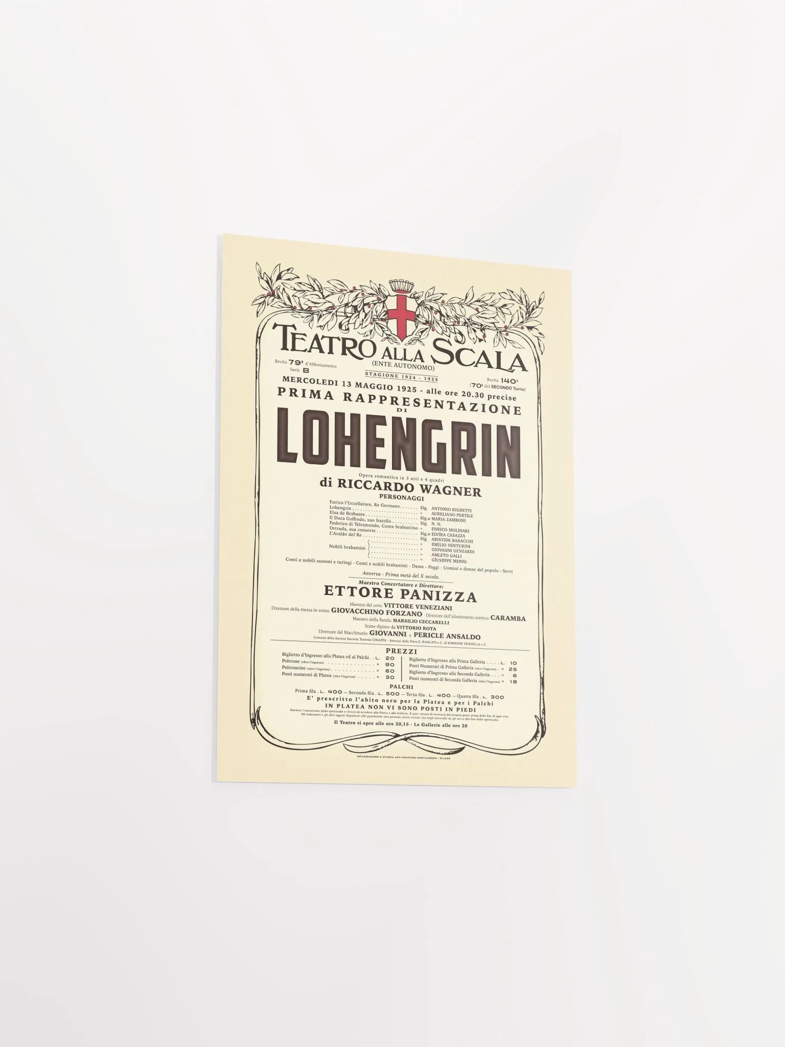 Vintage-Style La Scala Lohengrin Opera Poster product image (3)