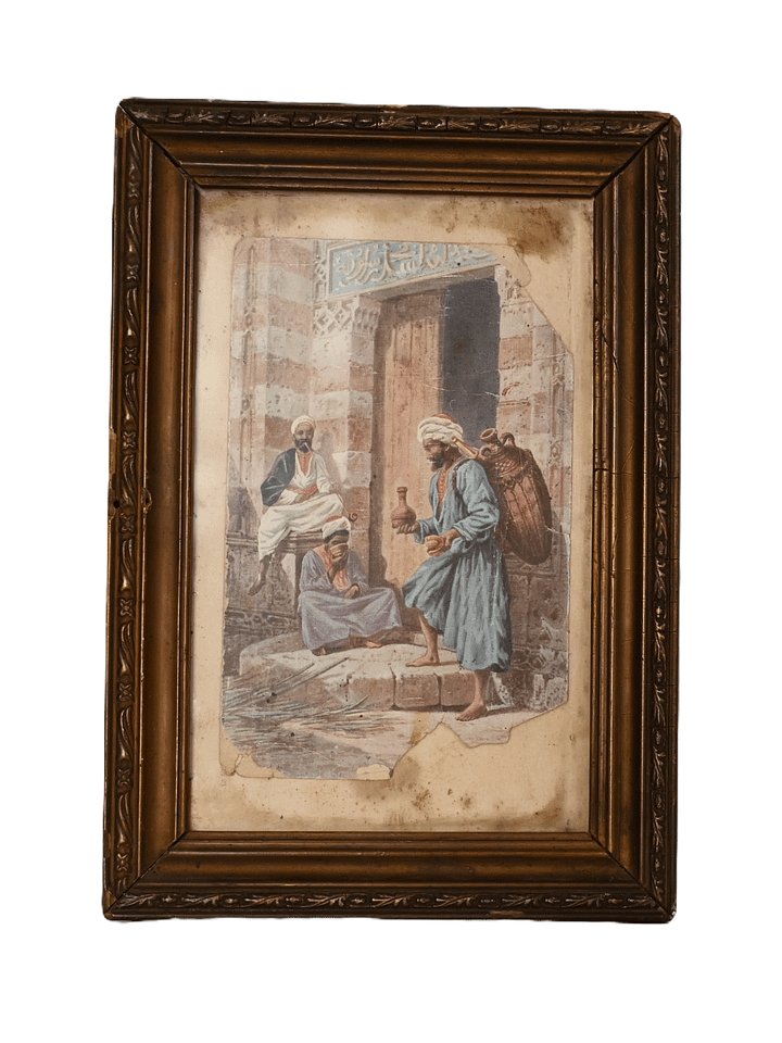 قطعة فنية لرسم لباب الجامع الاموي القرن التاسع عشر product image (1)