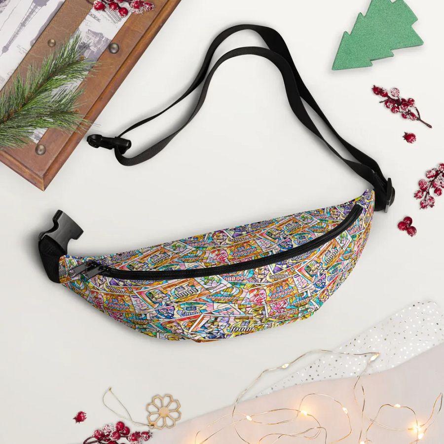Jugoslovenski inflatorni dinar 1993 (Kolaž/mozaik) All-Over Print Fanny Pack product image (6)