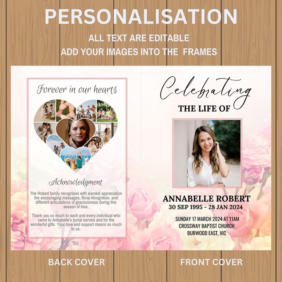 Rose Garden Funeral Program Canva Template product image (6)