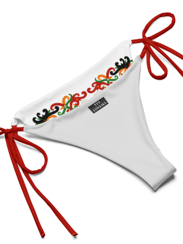 Low Rise Cheeky String Bikini, Red Top, White Bottoms product image (8)