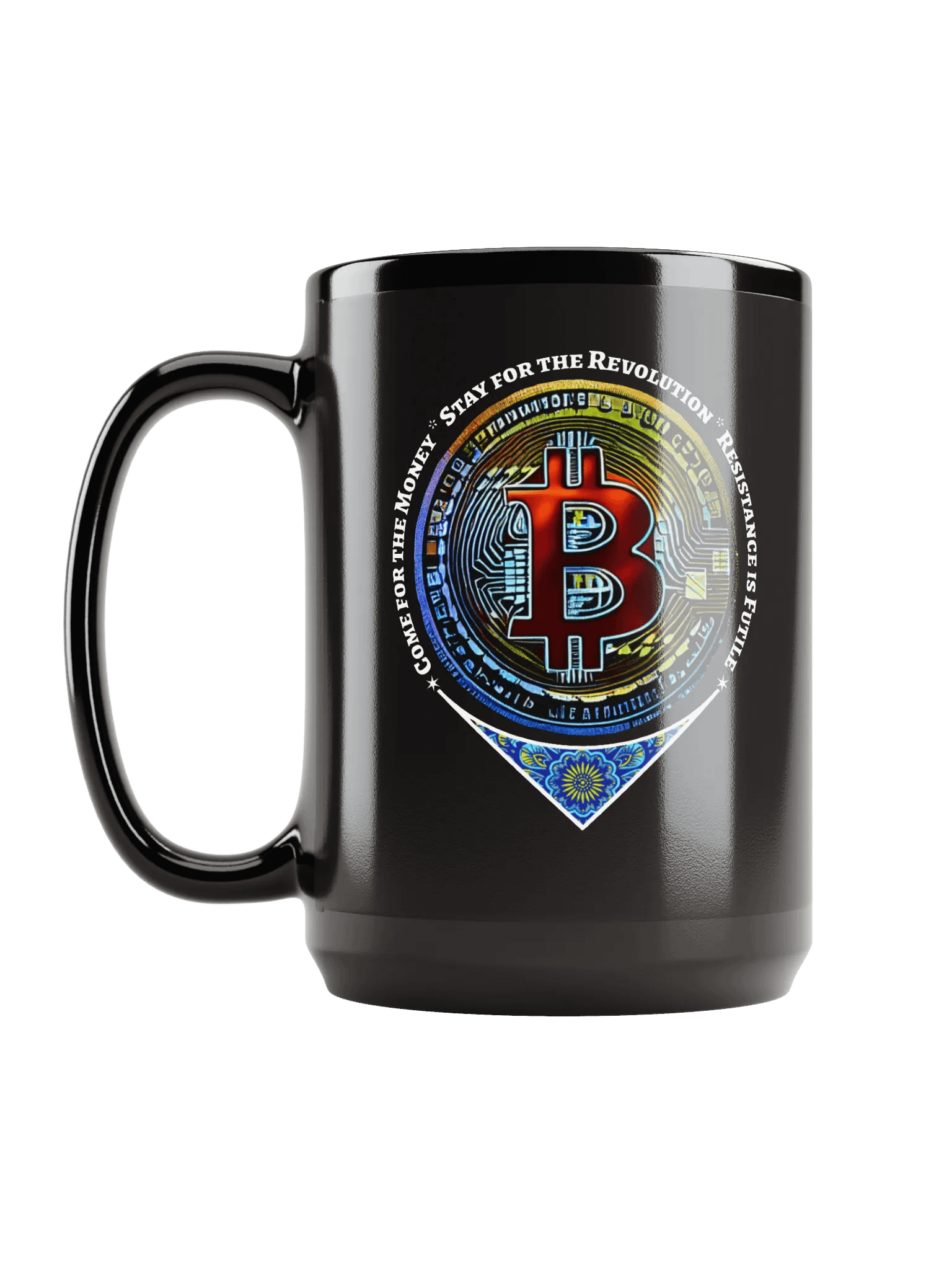 Bitcoin Cryptocurrency Black Glossy Mug product image (6)