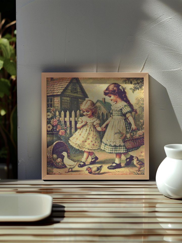 Little Ladies Walk Cross Stitch Pattern product image (1)