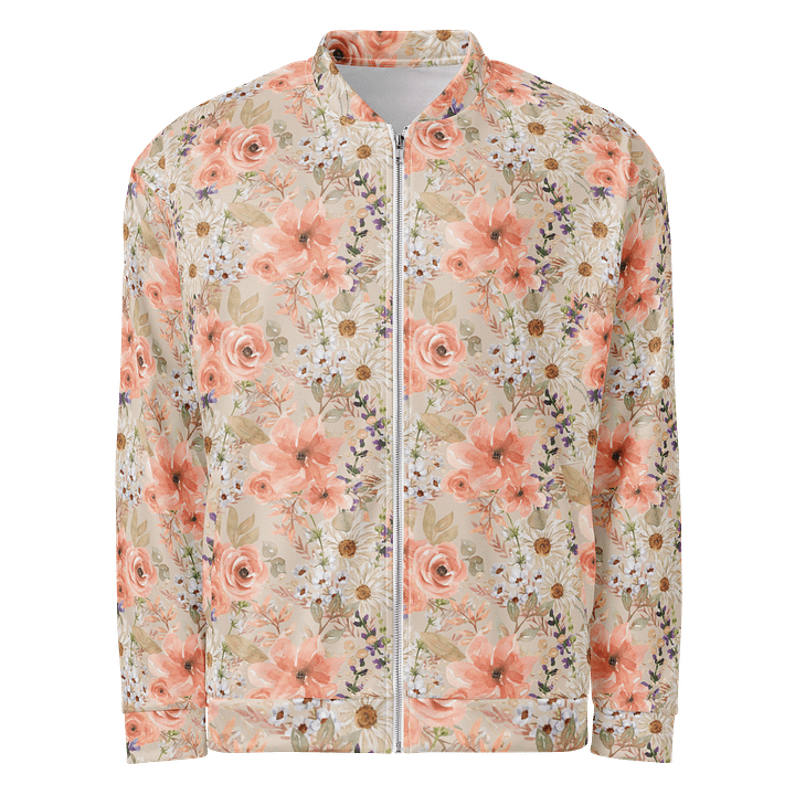 Orange Flowers Bomber Jacket product image (1)