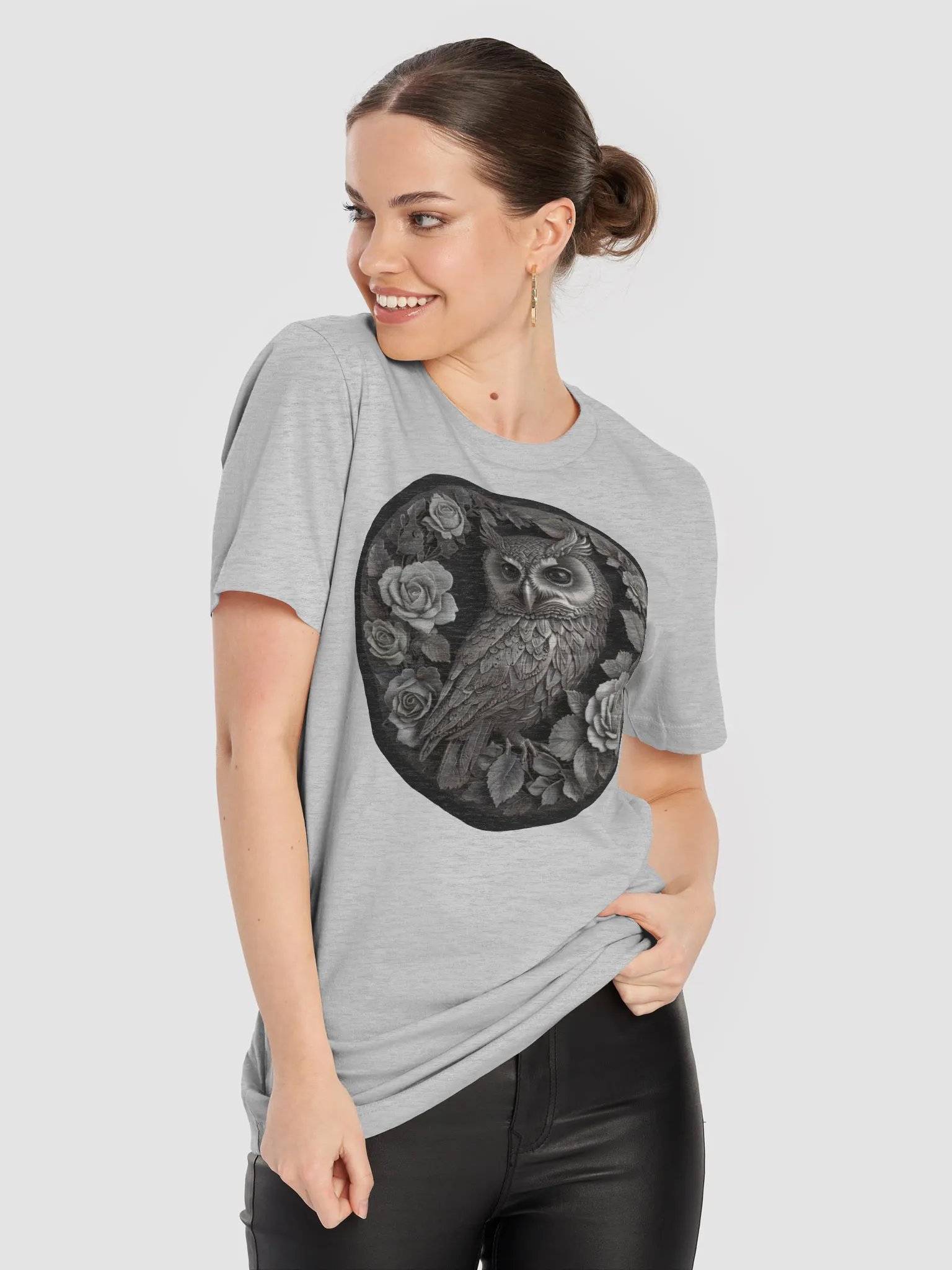 Owl and Roses Symmetry T-Shirt product image (52)