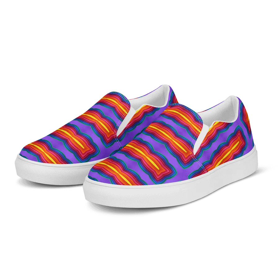 Vivid Mosaic Pattern -Women's Slip-On Canvas Shoes product image (4)