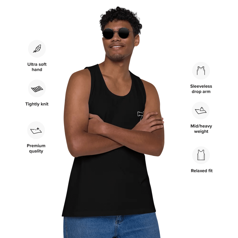 Cdog Spins 7 Black/White Embroided Tank Top product image (12)