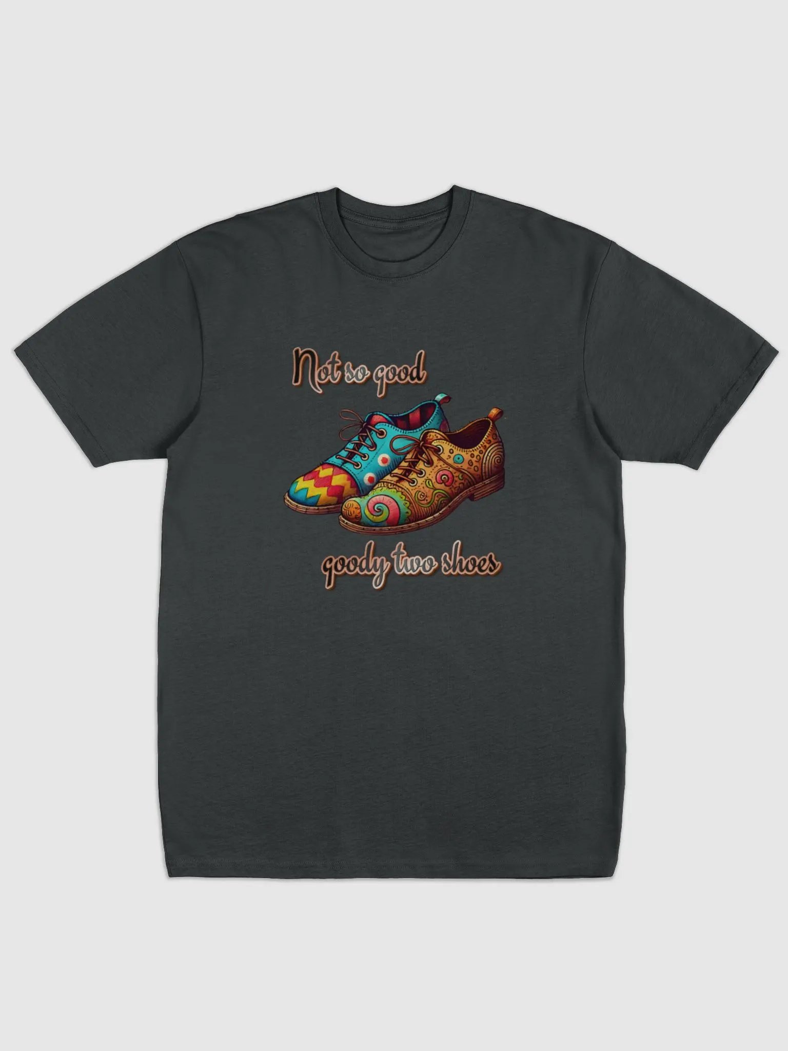 Retro Mismatched Sneakers - 'Not So Good, Goody Two Shoes' Graphic Tee product image (3)