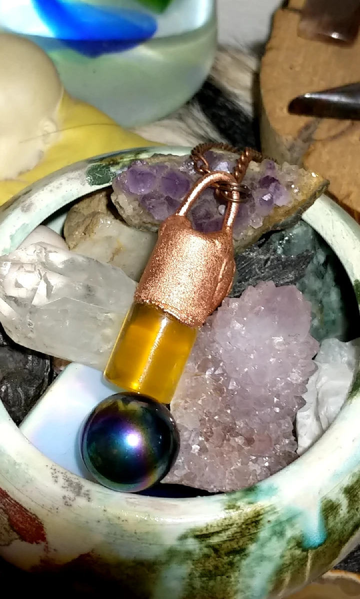 Berkana Rune Quartz Honey Spell Jar Necklace product image (2)