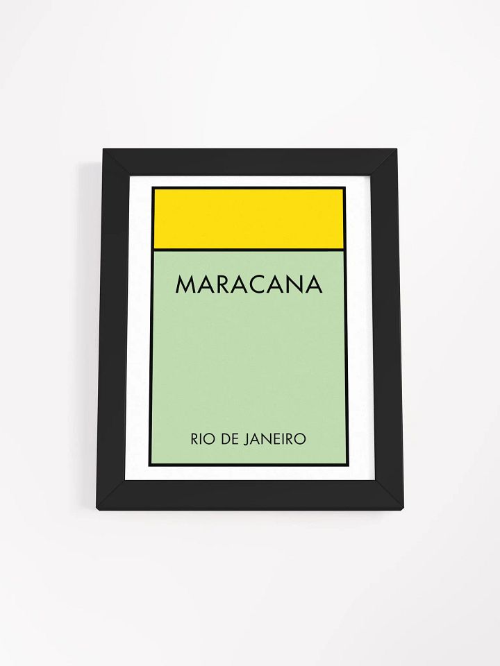 Maracanã Stadium Rio de Janeiro Monopoly Title Art Framed Print product image (1)